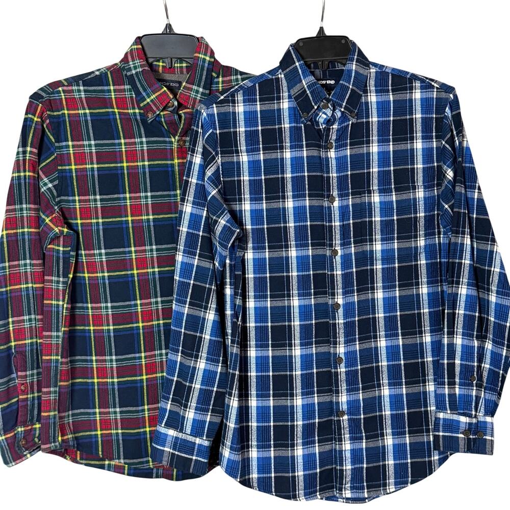 Lands End flannel Shirt Bundle men’s S/M heavy weight Excellent Condition!